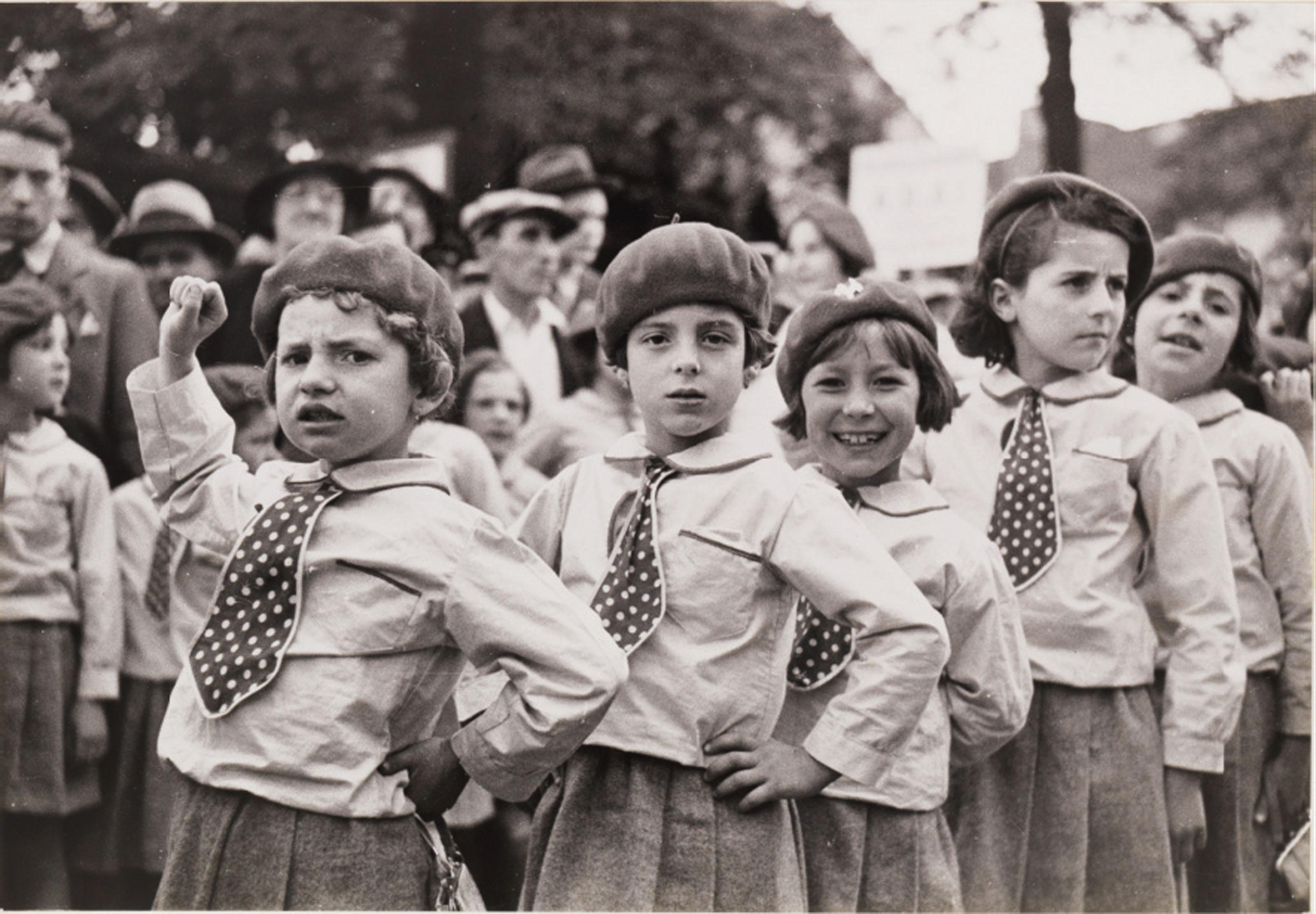 Maynard Owen Williams - Young Paraders in a Front Populaire Procession outside Père Lachaise, Paris, May 1936