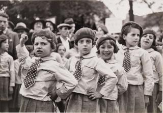 Maynard Owen Williams - Young Paraders in a Front Populaire Procession outside Père Lachaise, Paris, May 1936