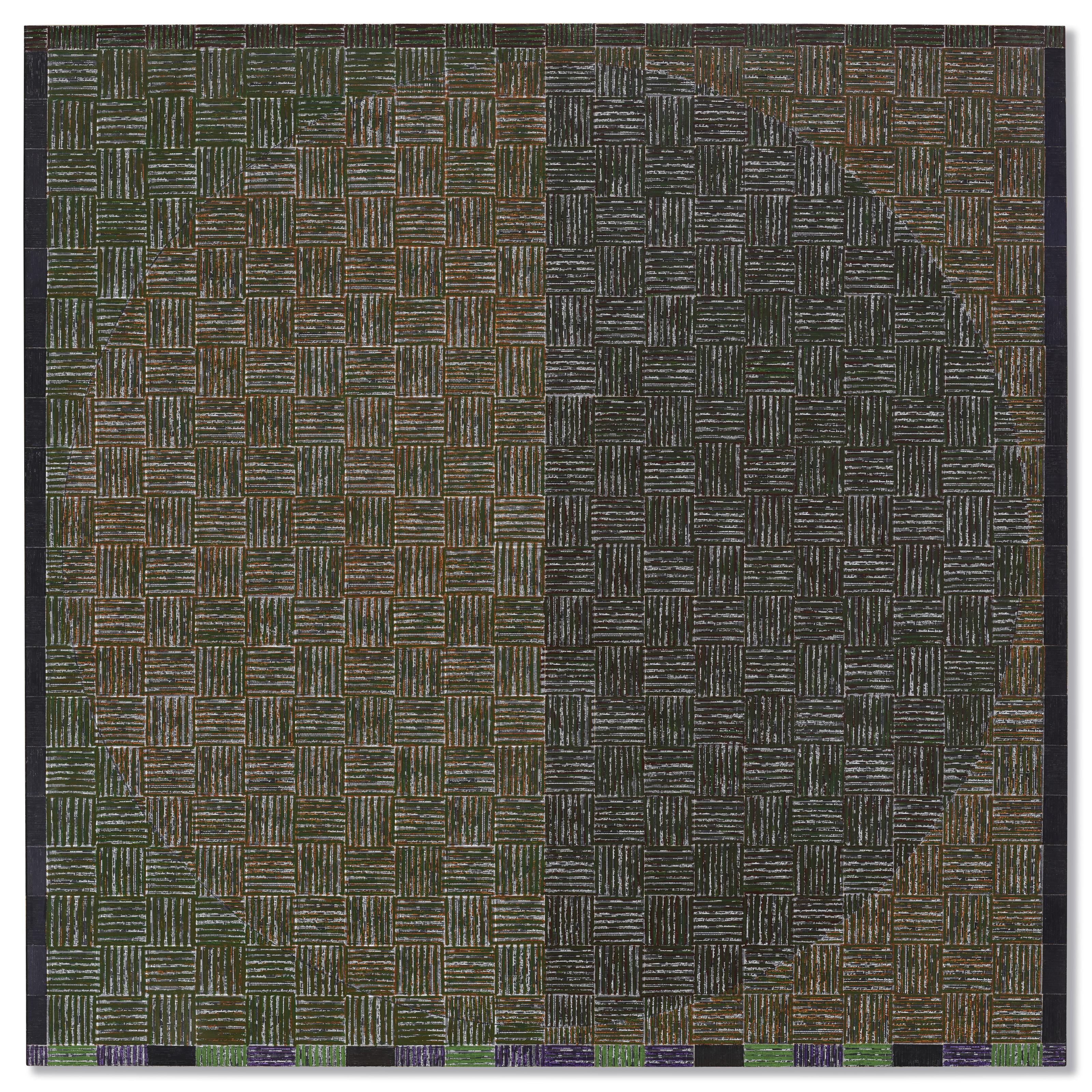 Mcarthur Binion - Dna: Black Painting: Iii