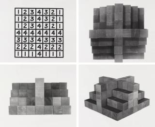 Mel Bochner - 3 Photographs + 1 Diagram (Row A)