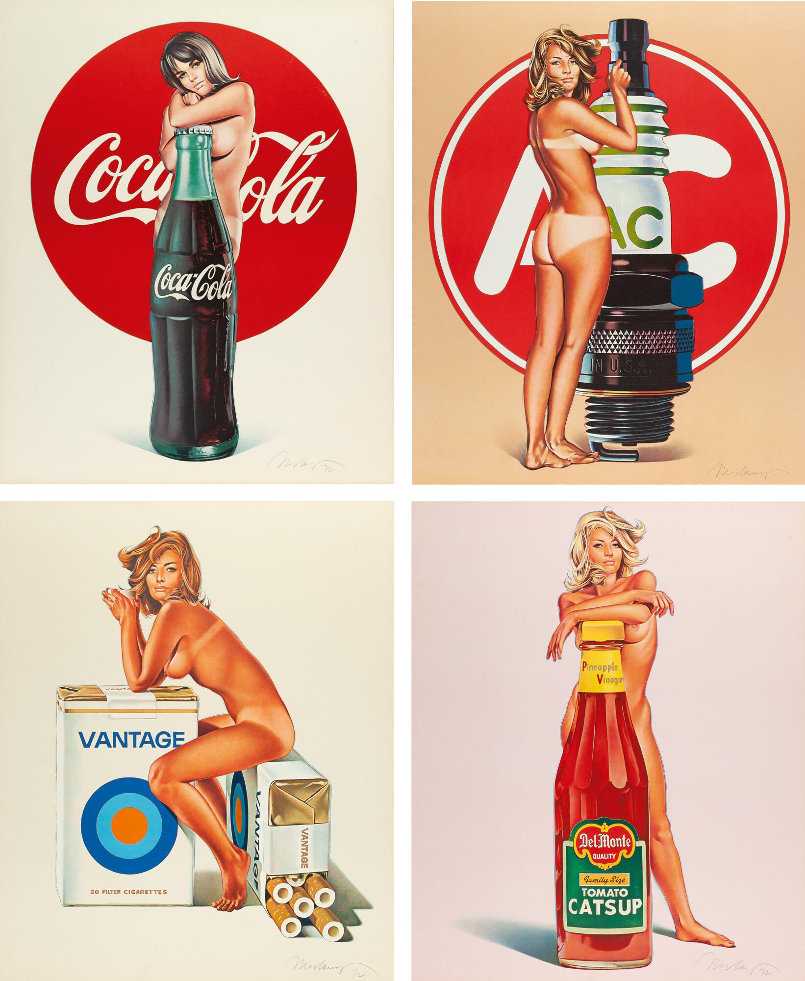 Mel Ramos - 4 sheets.: A.C. Annie – Lola Cola – Tobacco Red – Della Monty