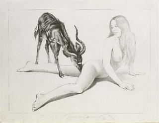 Mel Ramos - Nudo con antilope