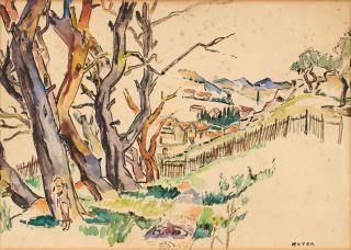 Mela Muter - Landschaft mit Bäumen