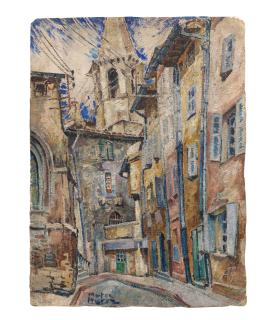 Mela Muter - Rue avec clocher d\'église