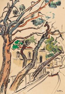 Mela Muter - Straßenszene mit Bäumen