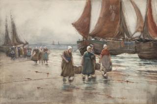 Melbourne H. Hardwick - Carrying Baskets on the Shore