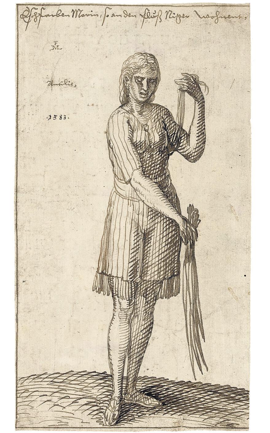 Melchior Lorch - A Nigerian woman holding reeds