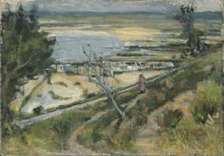 Menachem Schemi - Figure in Landscape - Haifa Bay