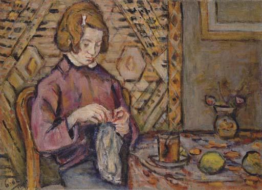 Menachem Schemi - Girl Knitting