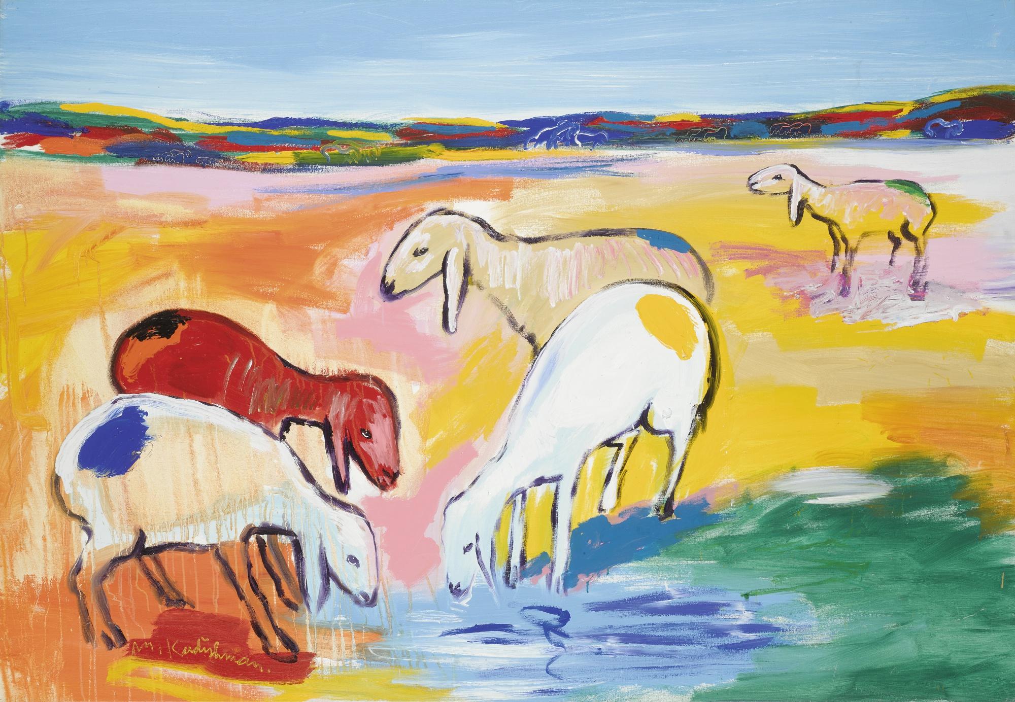 Menashe Kadishman - Sheep In A Landscape