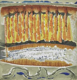 Meret Oppenheim - Agate (top, green and yellow with reddish edge)