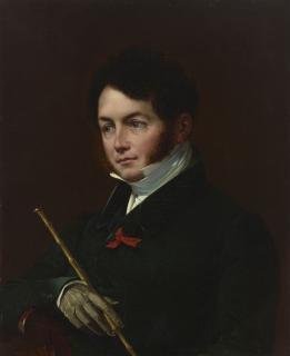 Merry-Joseph Blondel - Portrait of a gentleman, previously identified as Prince de Murat, half-length, holding a baton