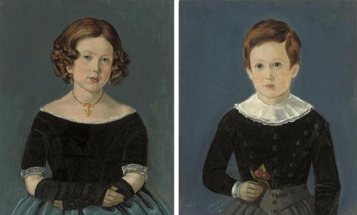 Merry-Joseph Blondel - The cherry picker; and Girl with a gold pendant