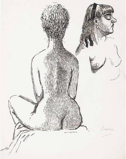 Mervyn Lawrence Peake - Study of female nudes