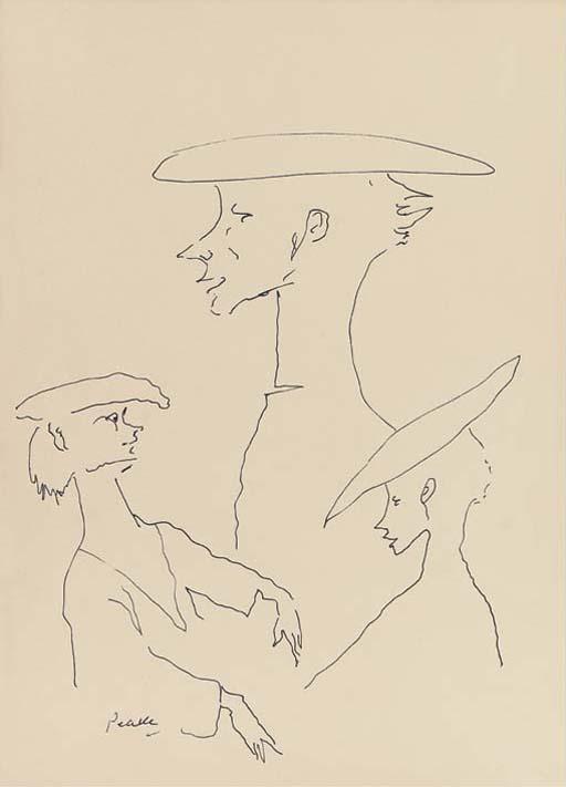 Mervyn Peake - A gentleman in a hat; three studies