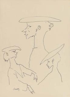 Mervyn Peake - A gentleman in a hat; three studies