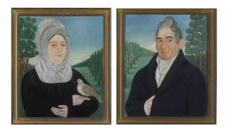 Micah Williams - A Pair Of Portraits Of Mr. And Mrs. George Clark