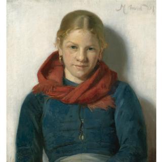 Michael Ancher - Danish Pige Med Rødt Sjal (Skagen Girl In A Red Shawl)