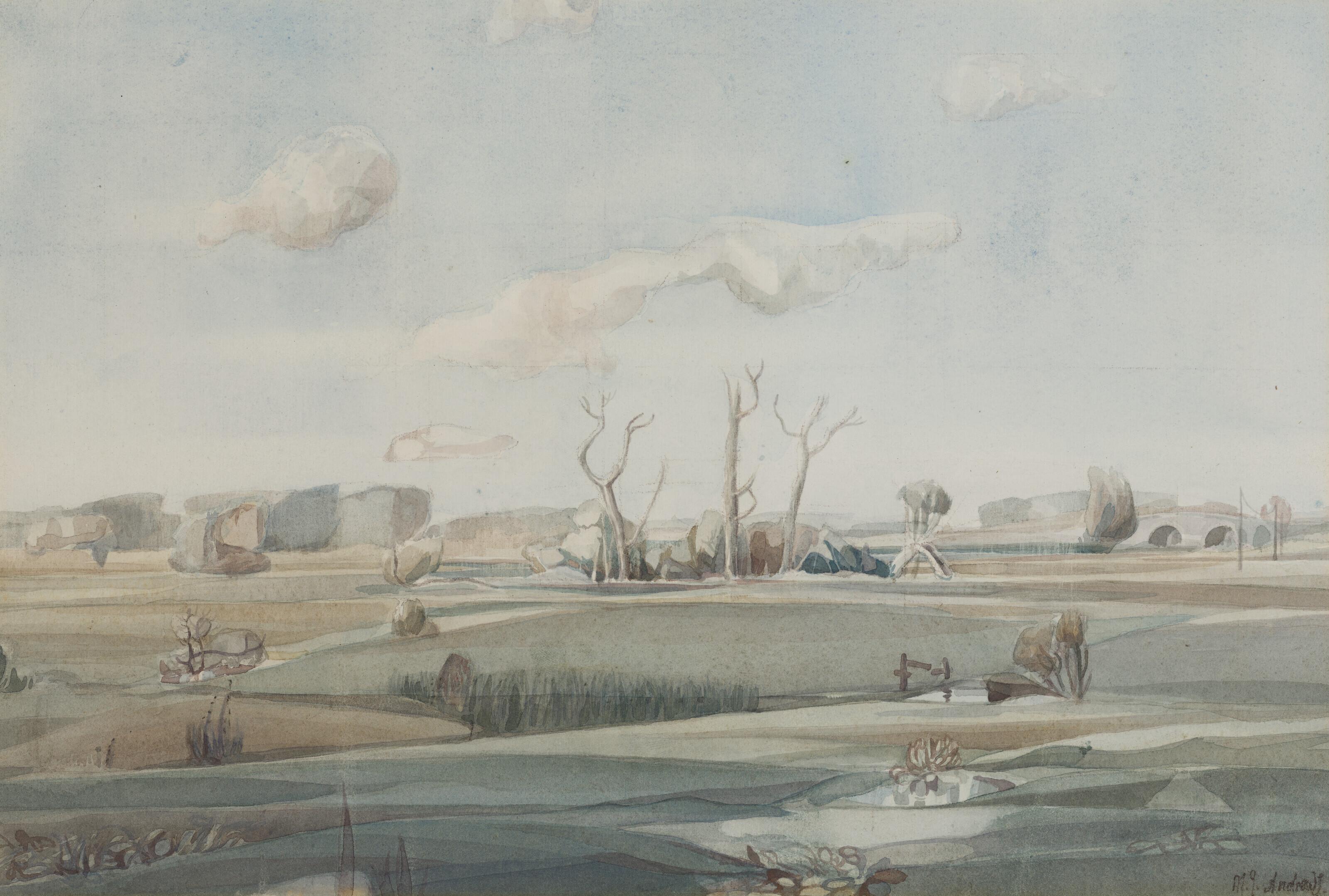 Michael Andrews - Bare trees with bridge