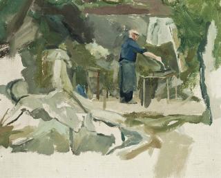 Michael Andrews - Painter at work