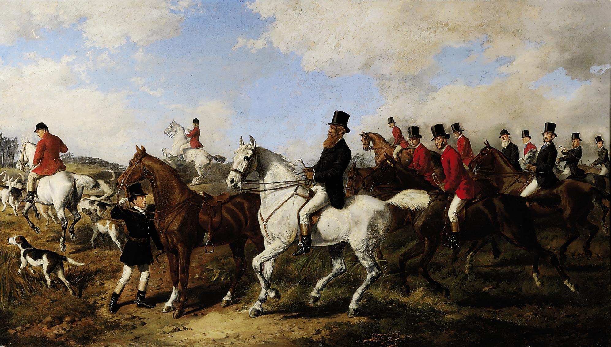 Michael Angelo Hayes R.H.A. - John Poyntz, 5th Earl Spencer (1835-1910) with the Ward Union Hunt, 1877.