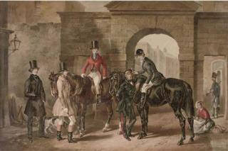 Michael-Angelo Hayes - Leaving For The Hunt, Outside The South Gate of Dublin Castle