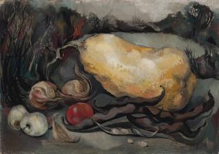 Michael Ayrton - Still life with fruit and gourd