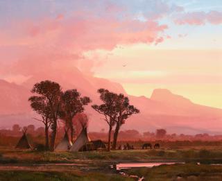 Michael Coleman - Indian Encampment In Sunset