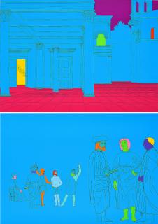 Michael Craig-Martin - Deconstruction Piero (turquoise blue).