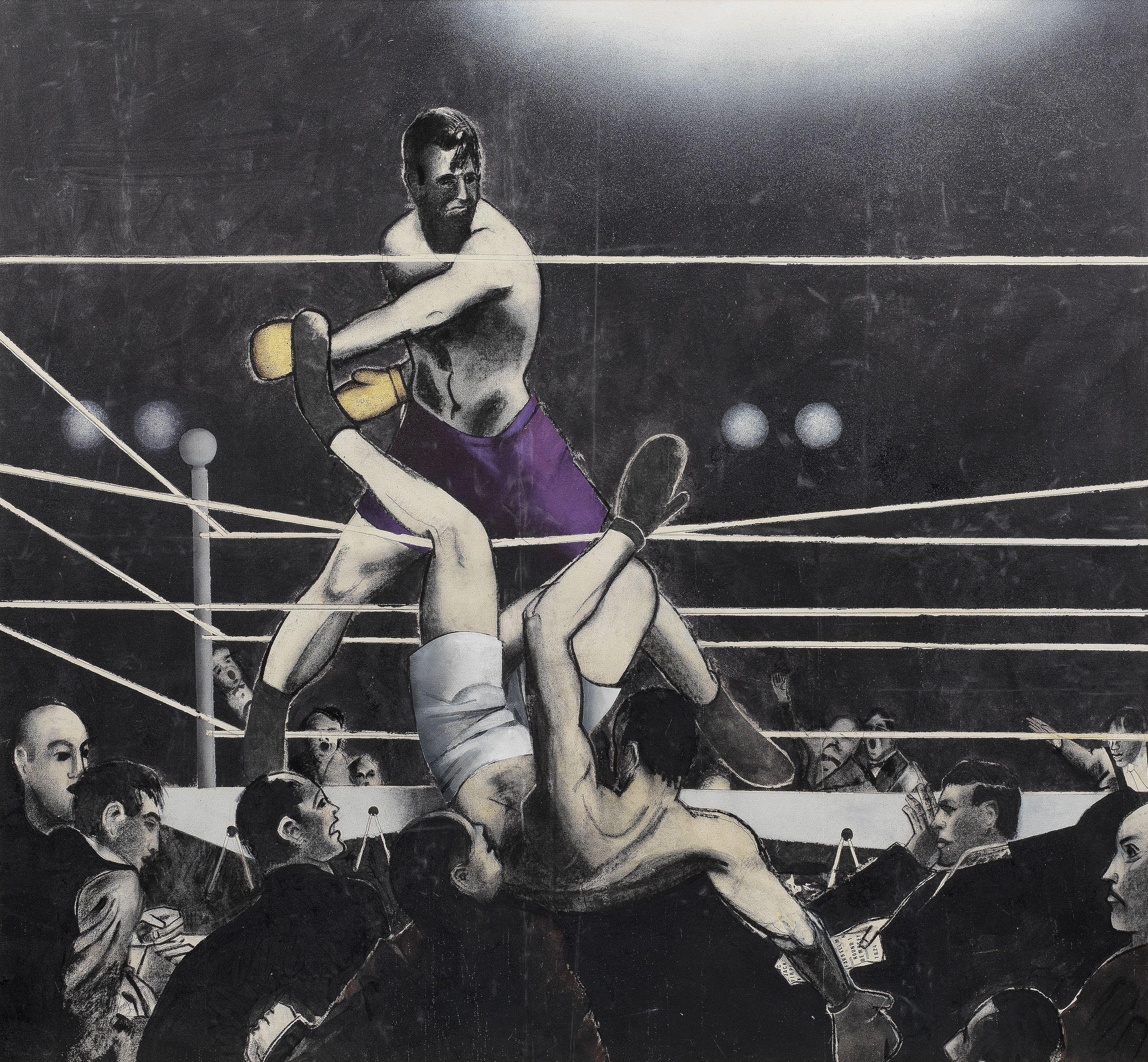 Michael Farrell - The Great Fight 152.4 x 165.1 cm. (60 x 65 in.)