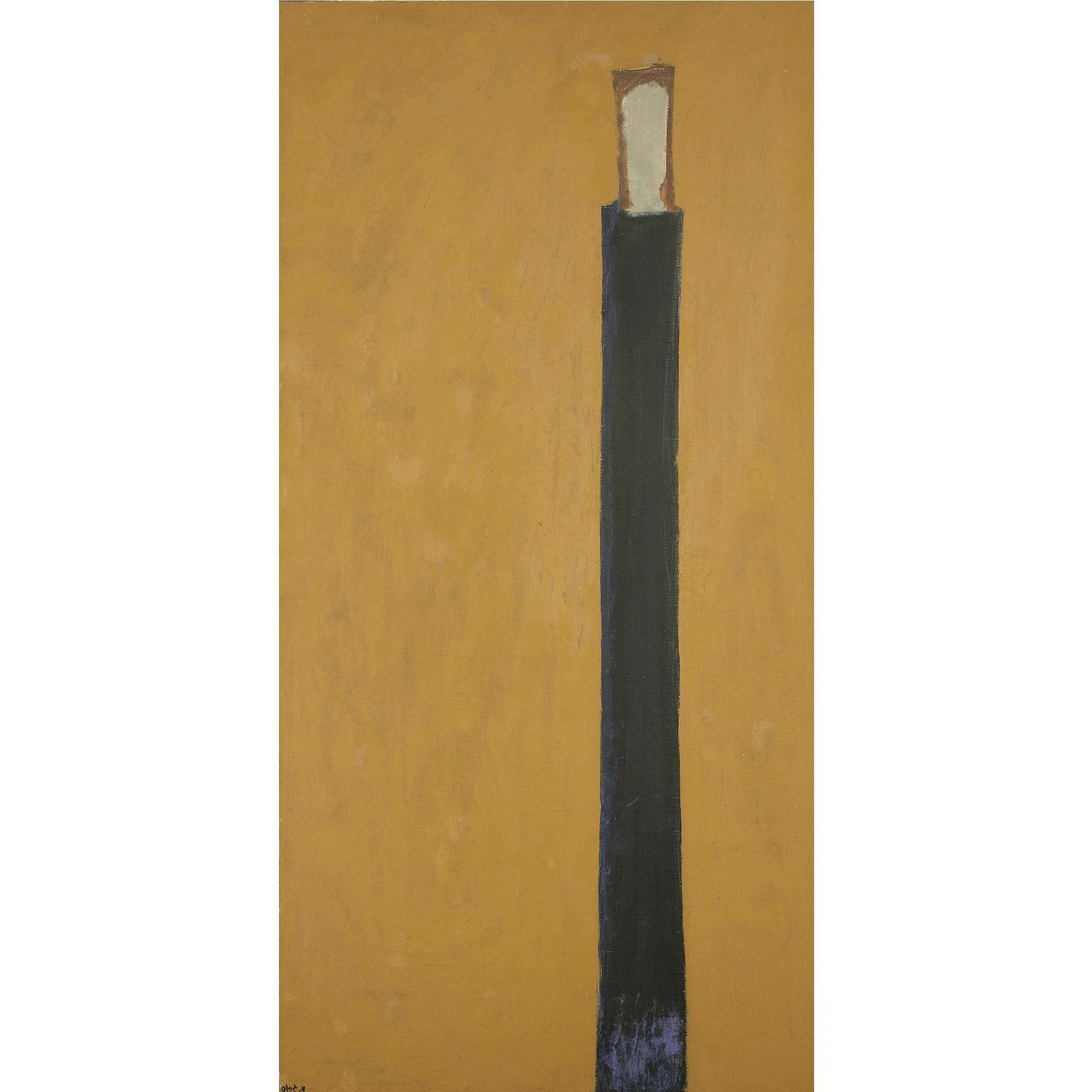 Michael Gross - Figure Of A Woman (Blue On Ochre)