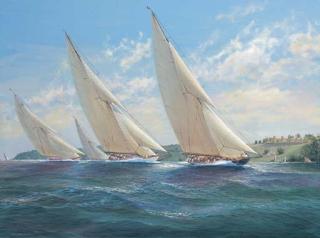 Michael J. Whitehand - Britannia, Candida, Astra And White Heather Racing To Windward Off Norris Castle