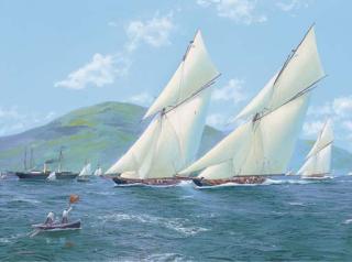 Michael J. Whitehand - Brittania & Ailsa racing off Hunter\'s Quay on the Clyde