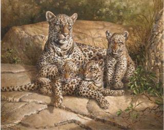 Michael Jackson - A leopard with her cubs