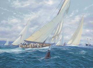 Michael James Whitehand - Britannia and other J-class yachts at the turning mark