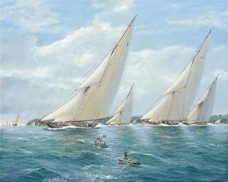 Michael James Whitehand - Britannia leading the fleet to windward