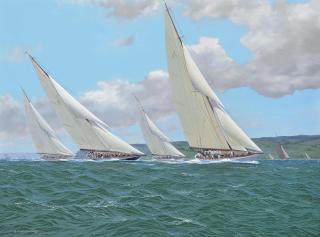 Michael James Whitehand - Four Adversaries, Britannia, White Heather, Candida And Cambria, Battling It Out In The Solent