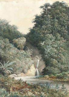 Michael Jean Cazabon - A waterfall, Trinidad