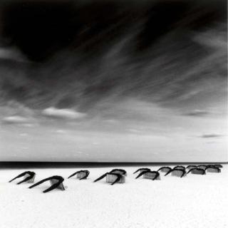 Michael Kenna - Beach Chairs, Pompano, Florida; and The Rouge, Study 28, Dearborn, Michigan