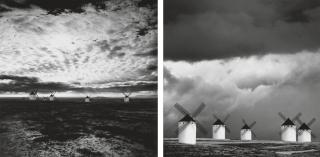 Michael Kenna - Quixote\'s Giants Study 2; and 6, Campo de Cruptana La Manche, Spain, 1996