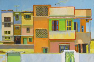 Michael Kovner - Street With Pink Houses