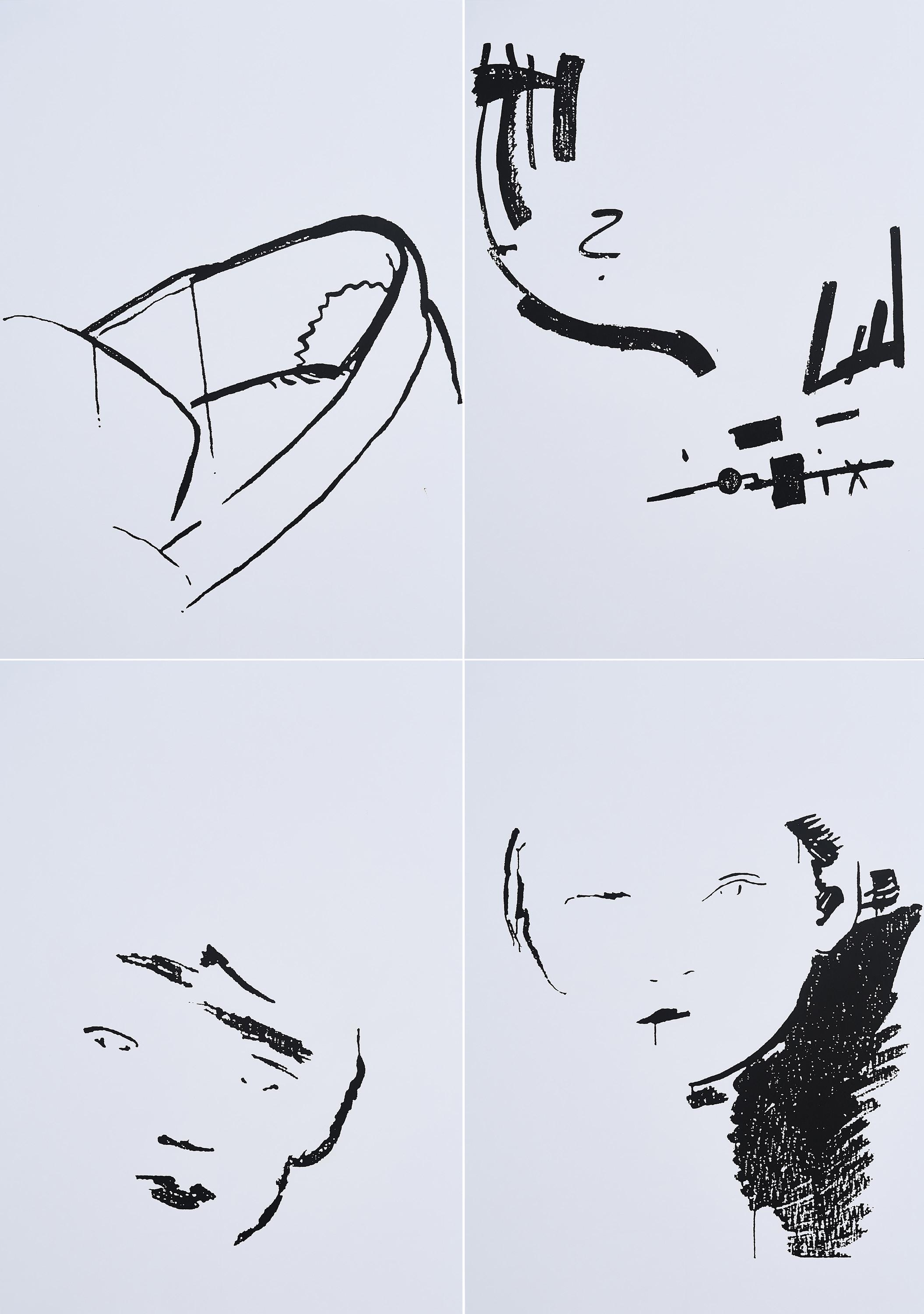 Michael Krebber - Serie von 4 Serigrafien.