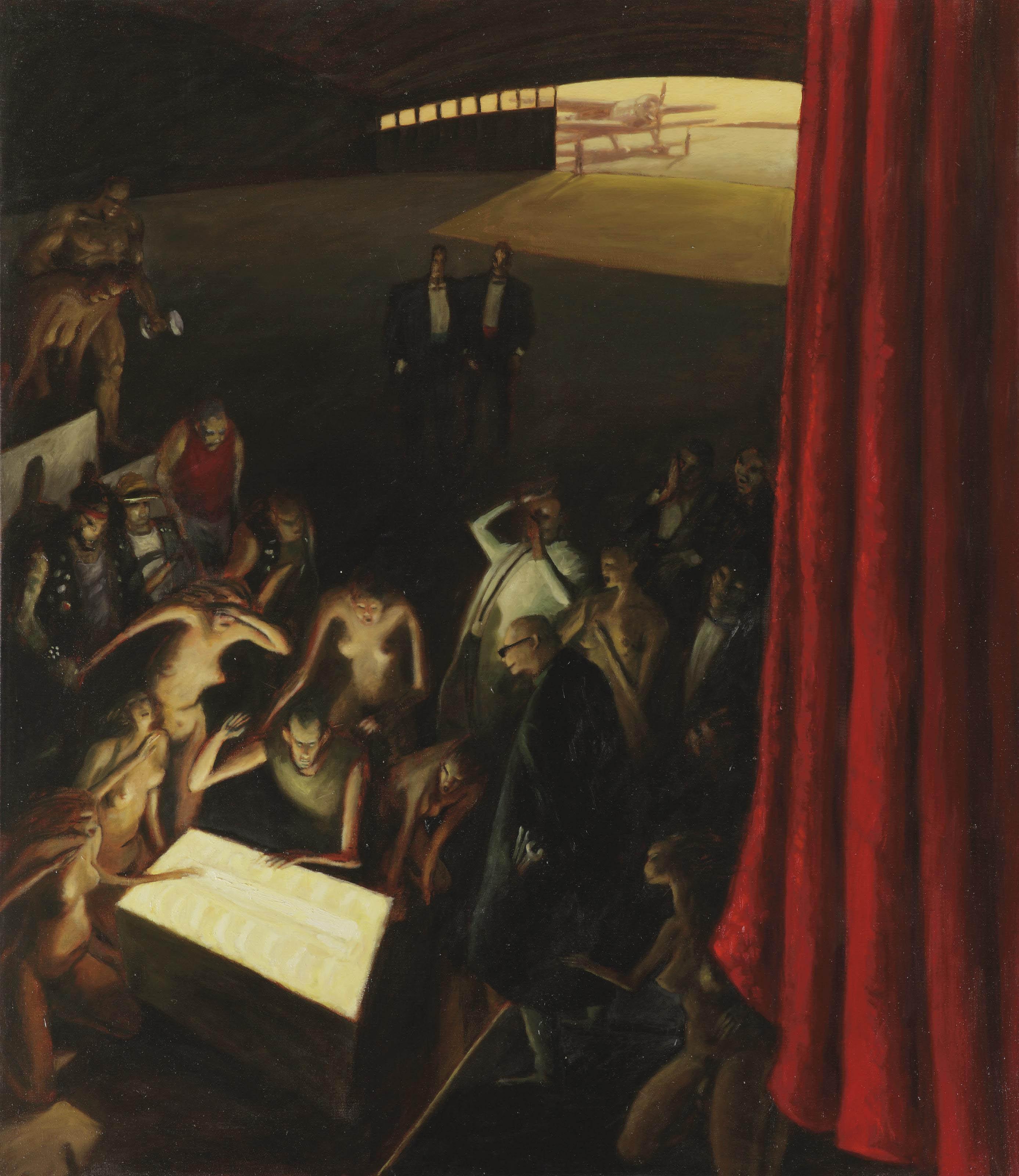 Michael Kvium - Gardinmaleri - det guddommelige (Curtain painting - the divine)