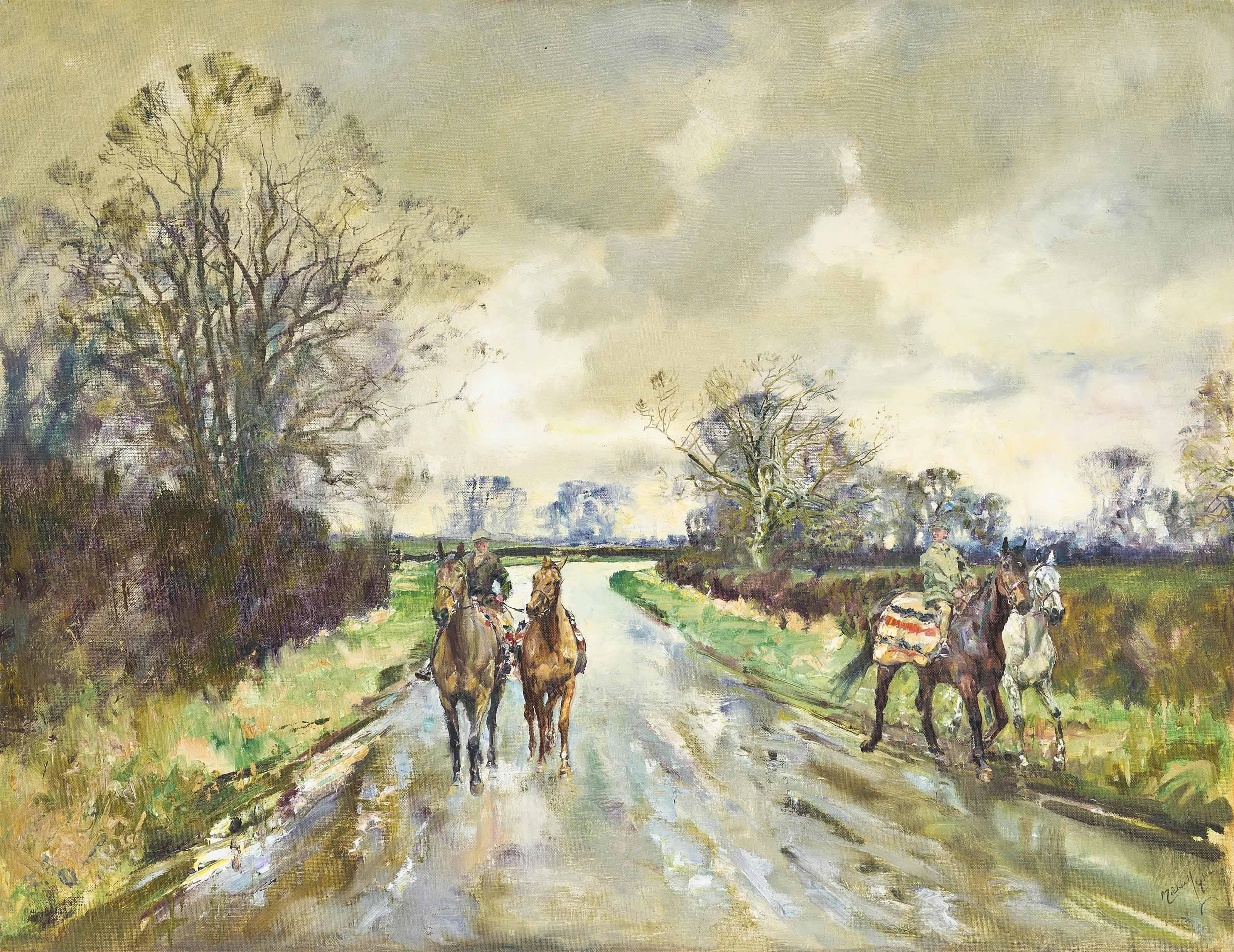 Michael Lyne - A December scene: Hunters at exercise