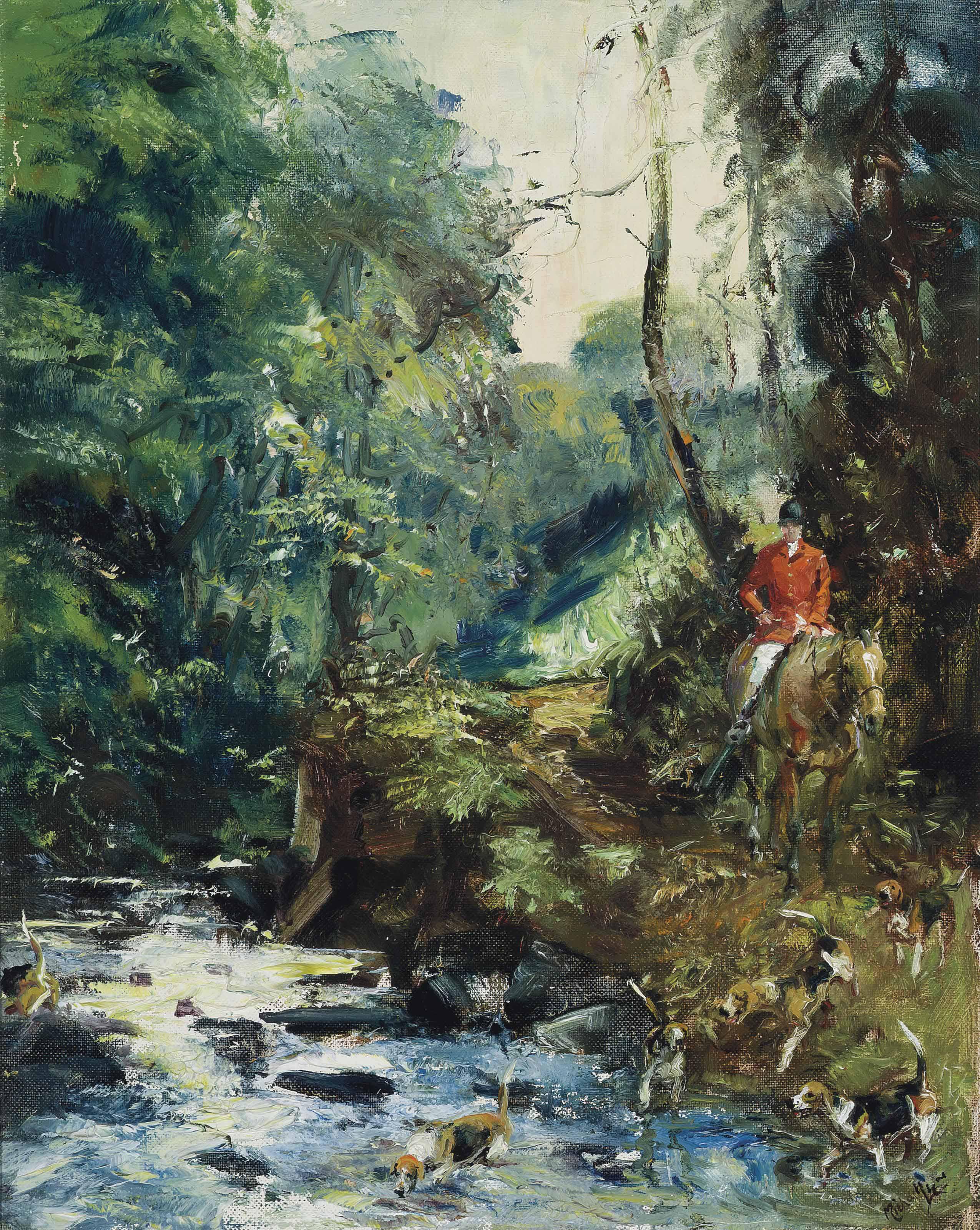 Michael Lyne - The Devon & Somerset staghounds, below Cloutsham