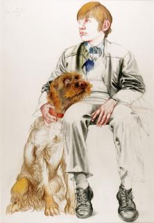 Michael Mathias Prechtl - Junger Mann mit Hund.