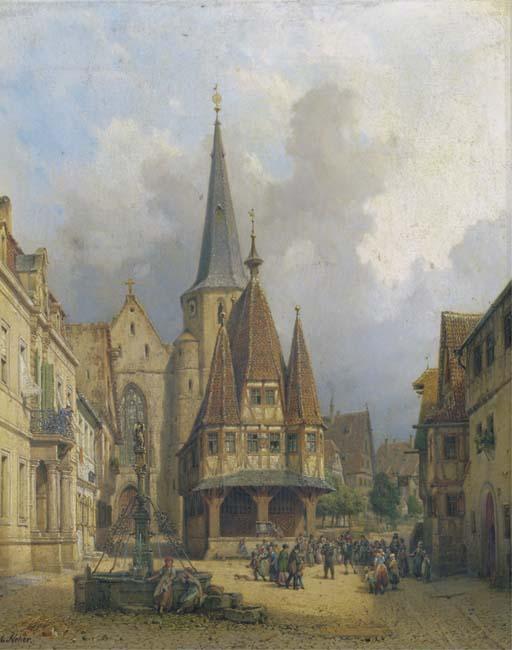 Michael Neher - Rathaus in Michelstadt: a dancing bear on the townsquare