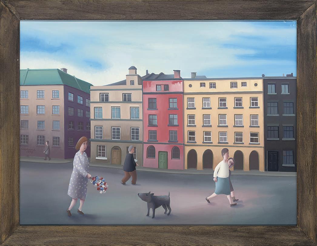 Michael Quanne - Woman offering flowers to a dog