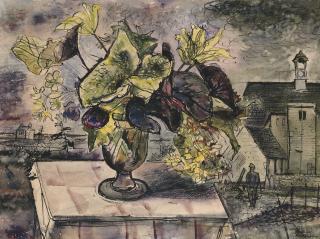 Michael Rothenstein, R.A. - Flowers in a landscape