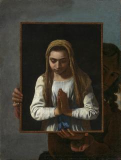 Michael Sweerts - A portrait of the artist (?), presenting the Virgin in Prayer